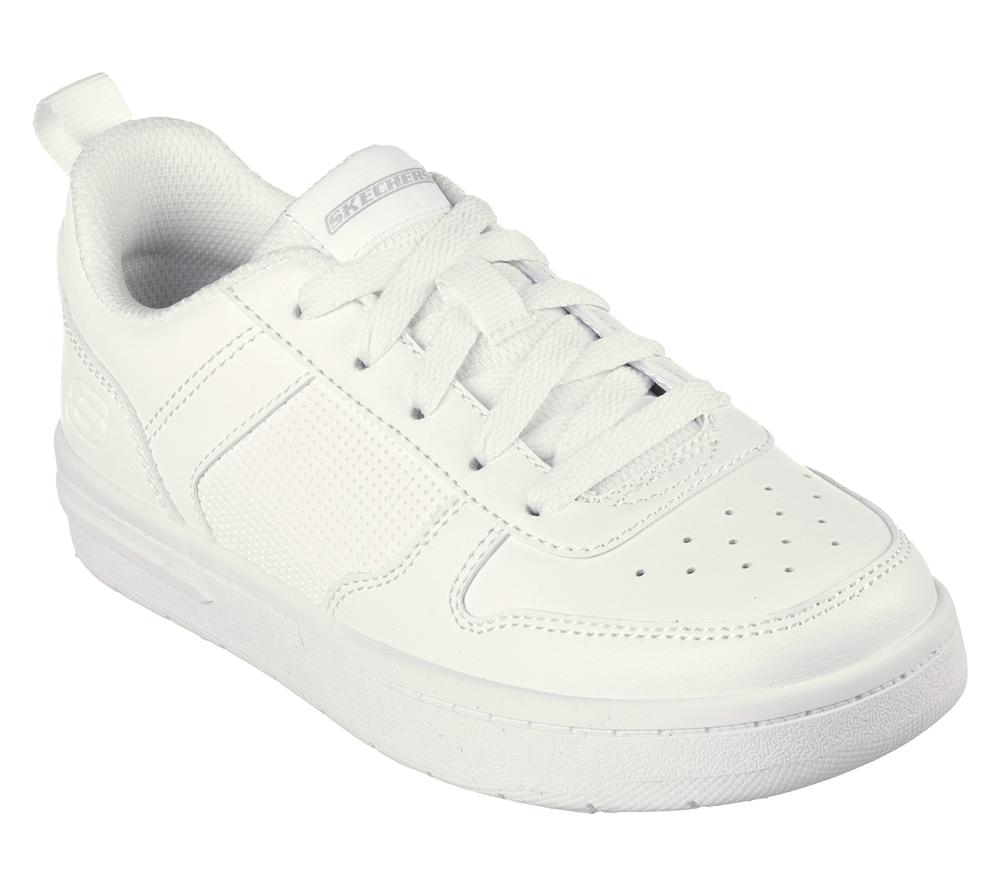 Boys's Skechers Smooth Street - Genzo Lace Up Shoes White  USA |  9706-GVWPA