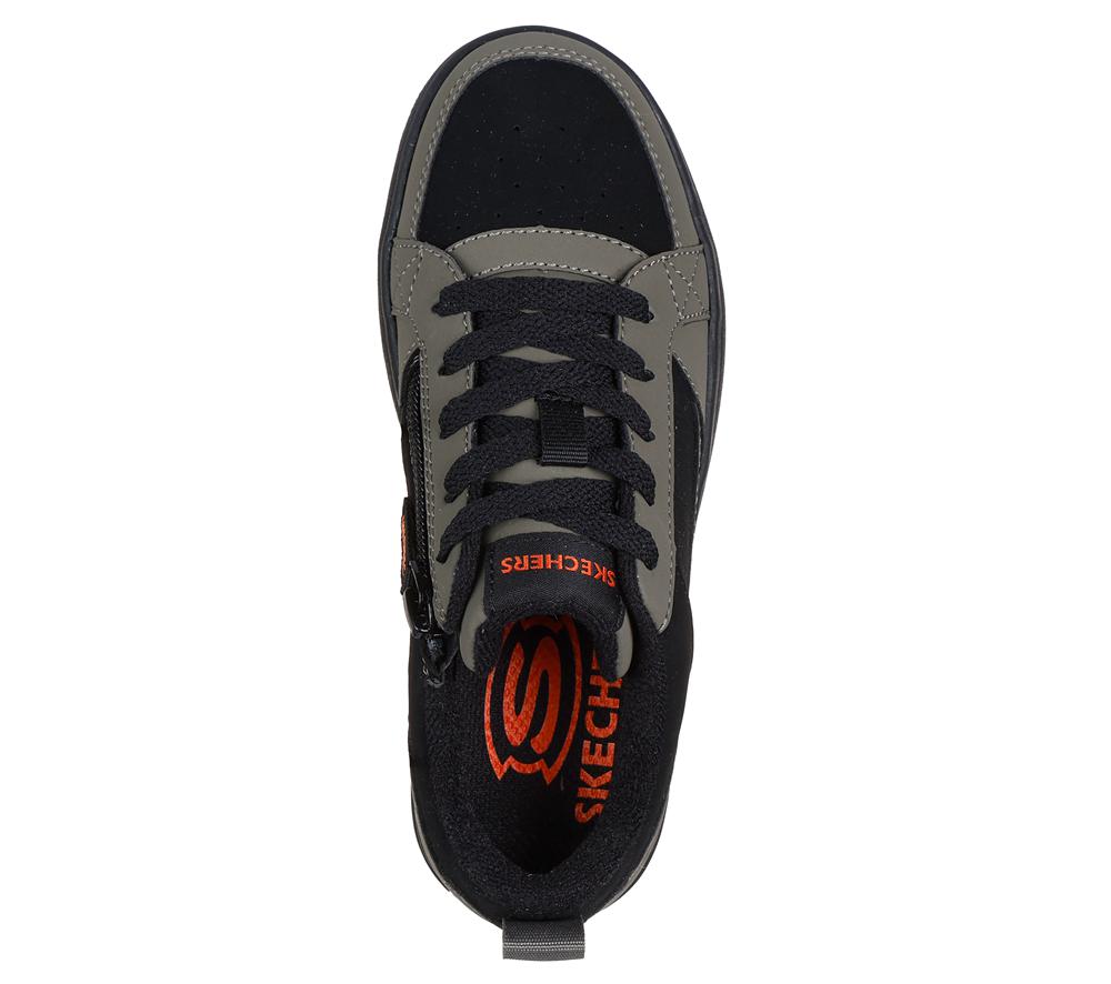 Boys's Skechers Smooth Street - Steady-Zip Lace Up Shoes Olive / Black  USA |  5760-ABQWM