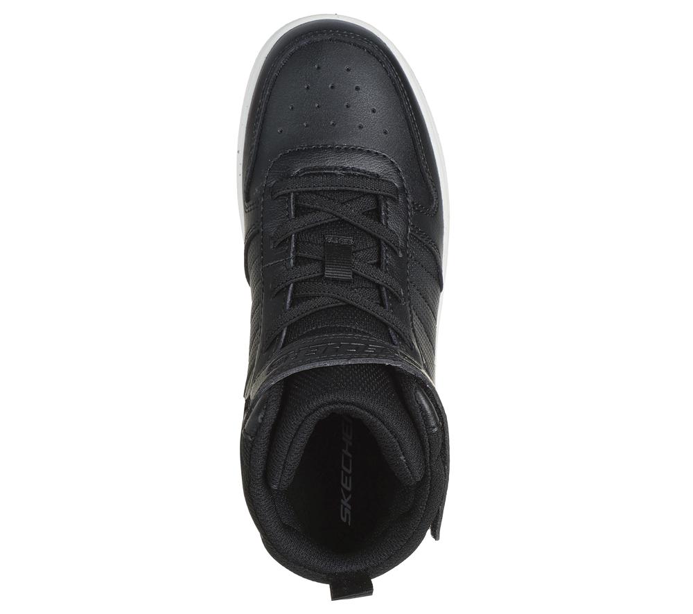 Boys's Skechers Smooth Street - Vorrez Slip On Shoes Black / White  USA |  2160-NTCMY