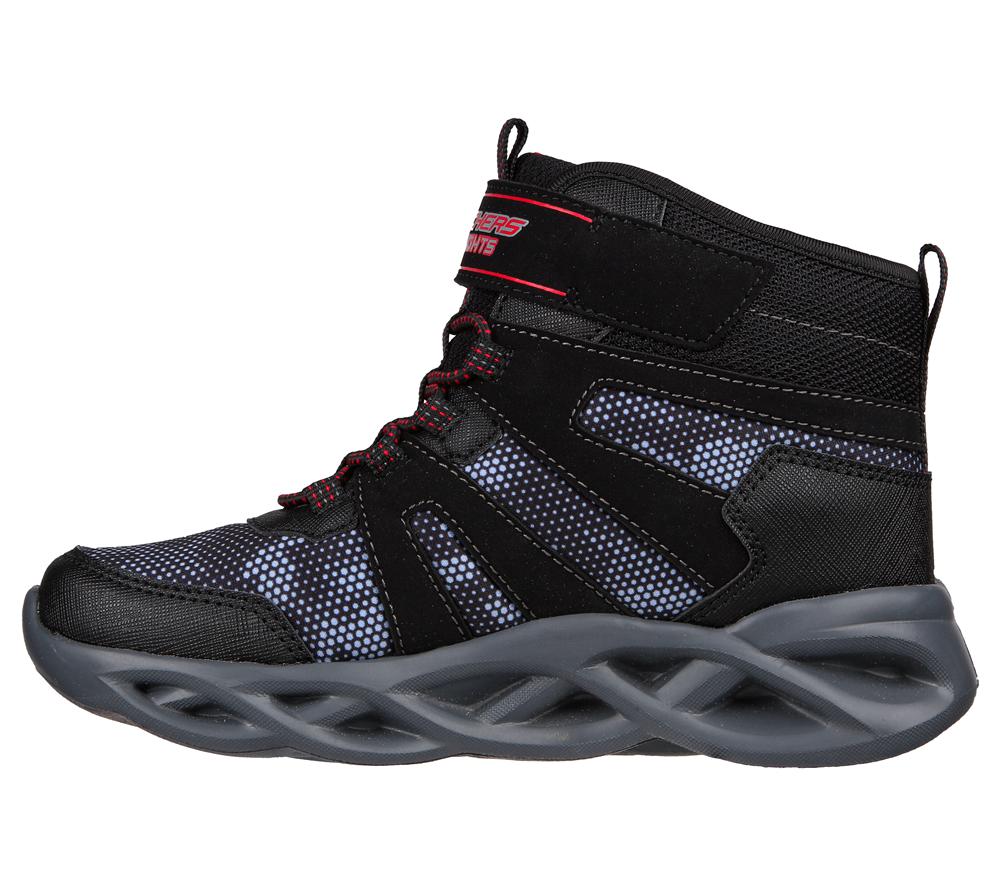Boys's Skechers Twisted-Brights - Zerrix Light Up Sneakers Black / Red  USA |  8643-LCUKO