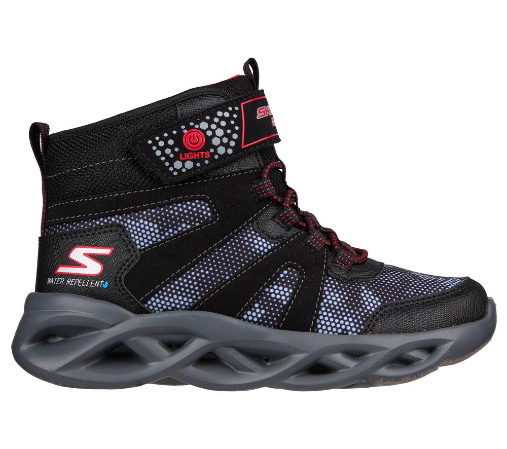 Boys\'s Skechers Twisted-Brights - Zerrix Sneakers Black / Red  USA |  5429-VBFIR