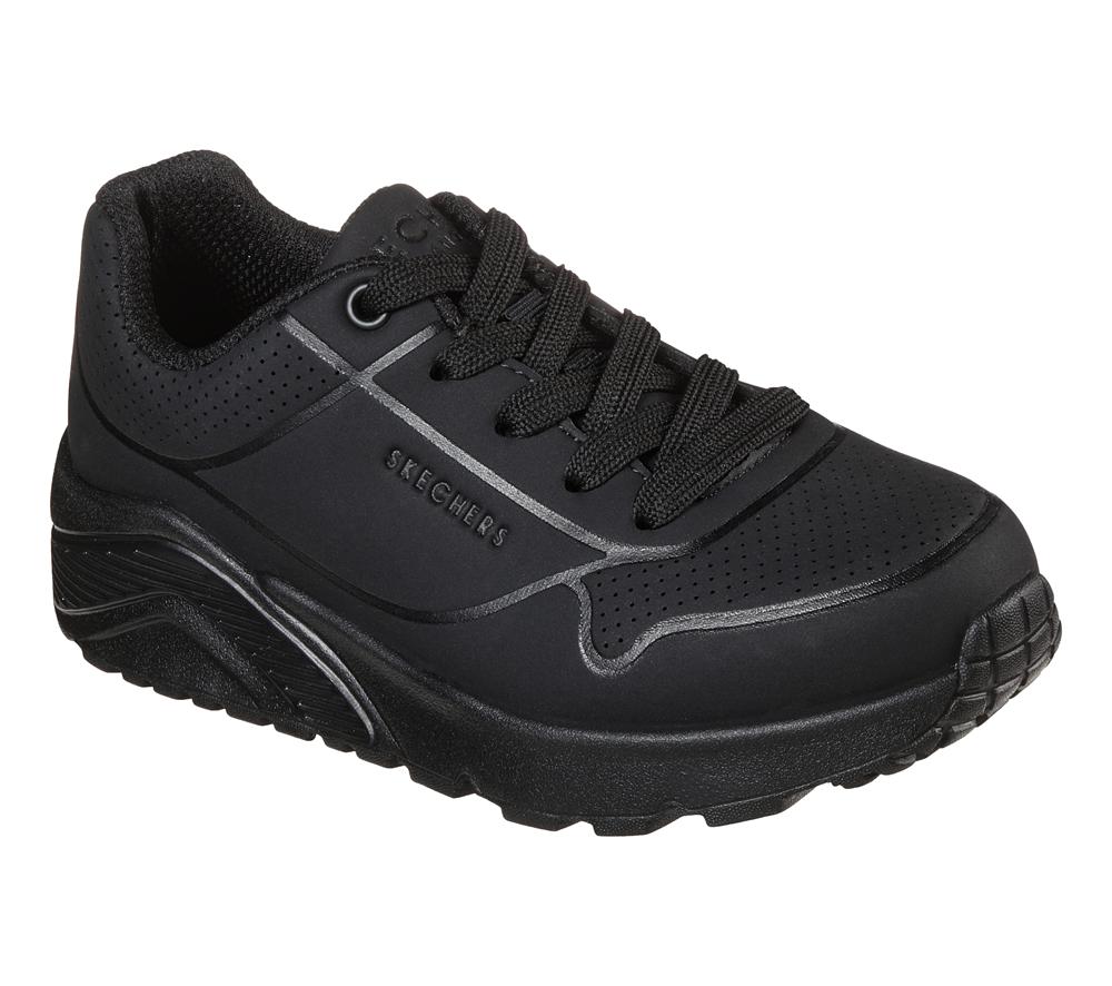 Boys's Skechers Uno Lite - Delodox Lace Up Shoes Black  USA |  6840-TQNIK