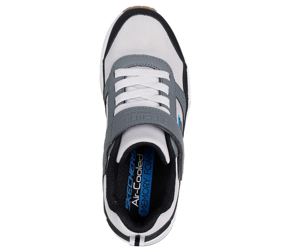 Boys's Skechers Uno - Retro-Squad Slip On Shoes Black / White  USA |  8735-GRZLU