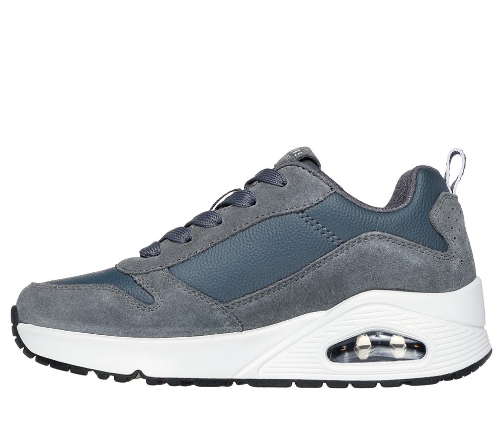 Boys's Skechers Uno - Stacre Lace Up Shoes Charcoal  USA |  4753-UGWVO