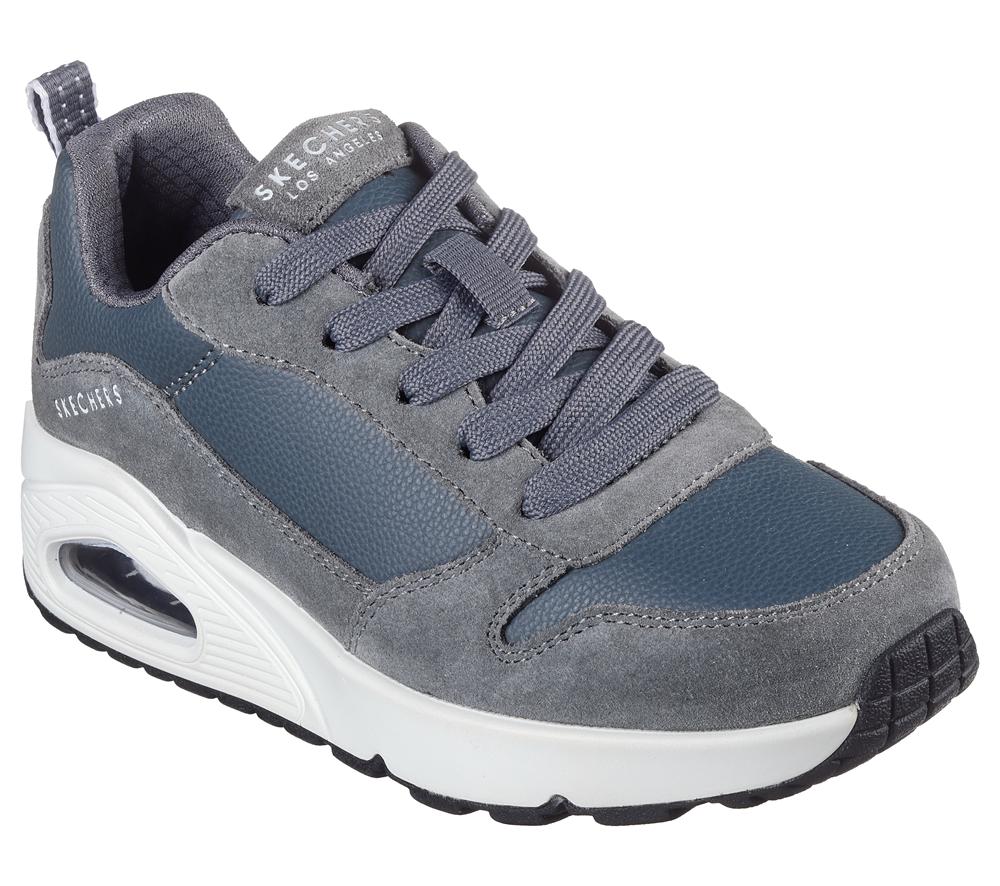 Boys's Skechers Uno - Stacre Lace Up Shoes Charcoal  USA |  4753-UGWVO