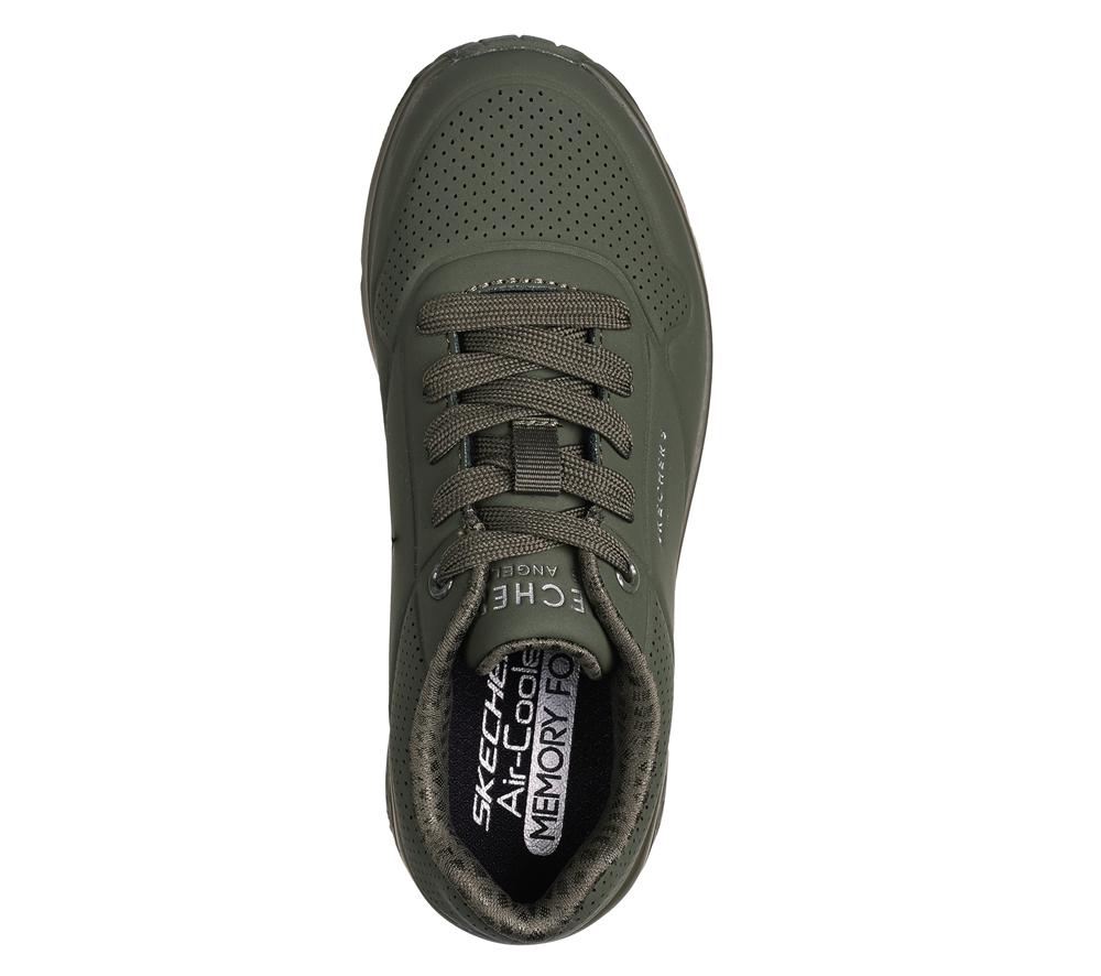 Boys's Skechers Uno - Stand on Air Lace Up Shoes Dark Green  USA |  4918-RZTCO