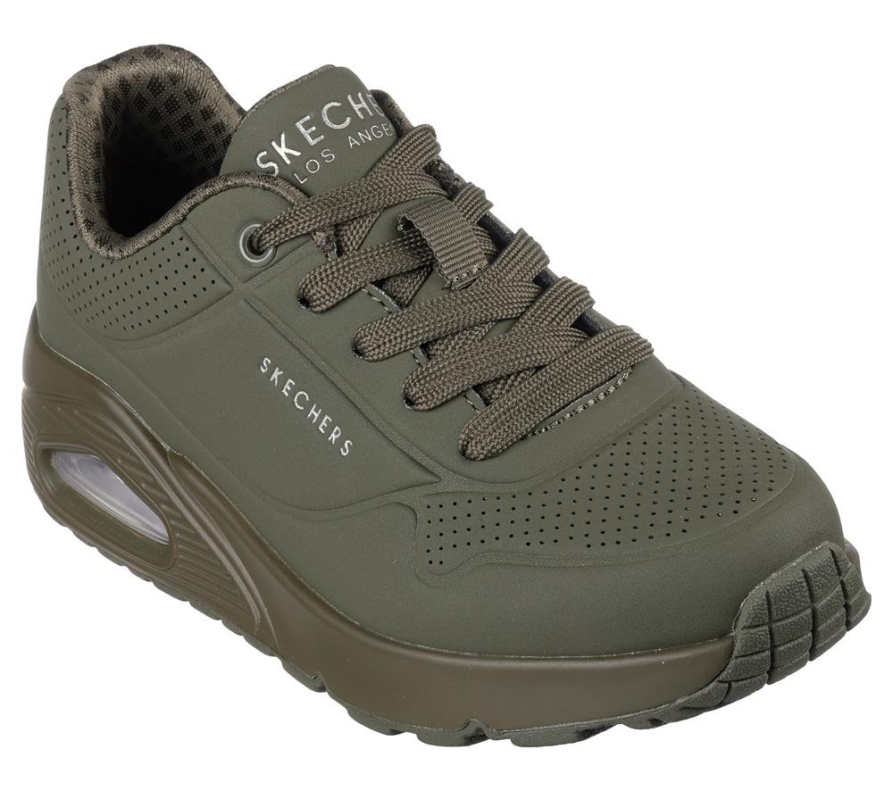 Boys's Skechers Uno - Stand on Air Lace Up Shoes Dark Green  USA |  4918-RZTCO