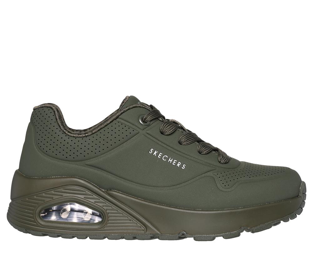 Boys\'s Skechers Uno - Stand on Air Lace Up Shoes Dark Green  USA |  4918-RZTCO