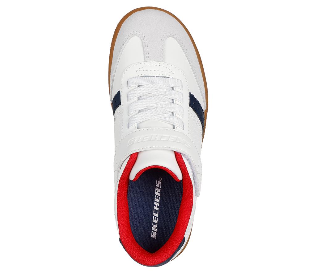 Boys's Skechers Zinger Street Slip On Shoes White / Navy  USA |  5017-NCZMI