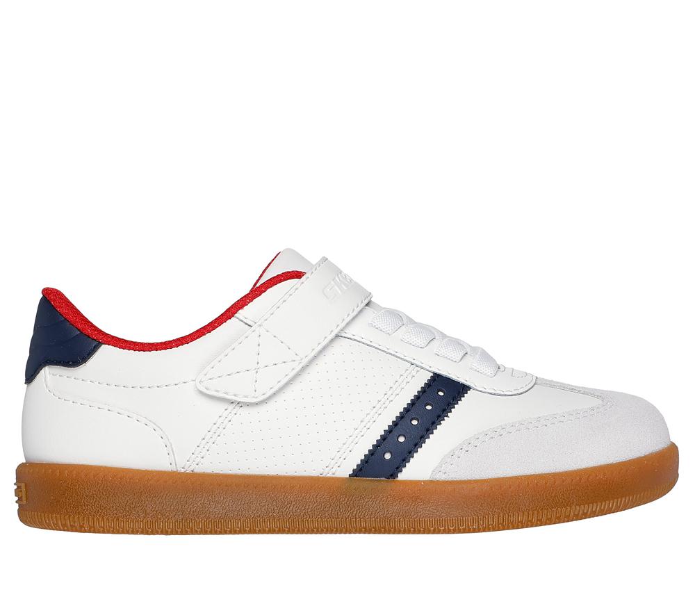 Boys\'s Skechers Zinger Street Slip On Shoes White / Navy  USA |  5017-NCZMI