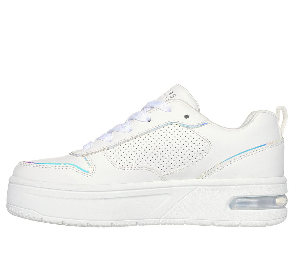 Girls's Skechers Court Hi-Air Lace Up Shoes White  USA |  8901-ZUCBN
