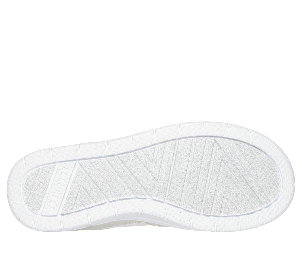 Girls's Skechers Court Hi-Air Lace Up Shoes Natural White  USA |  7564-BSNIP