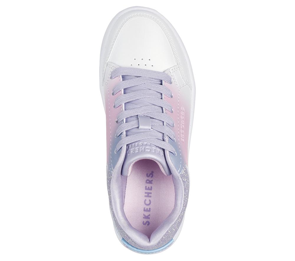 Girls's Skechers Court High - Ombre Oasis Lace Up Shoes White / Multicolor  USA |  1895-PDUOC