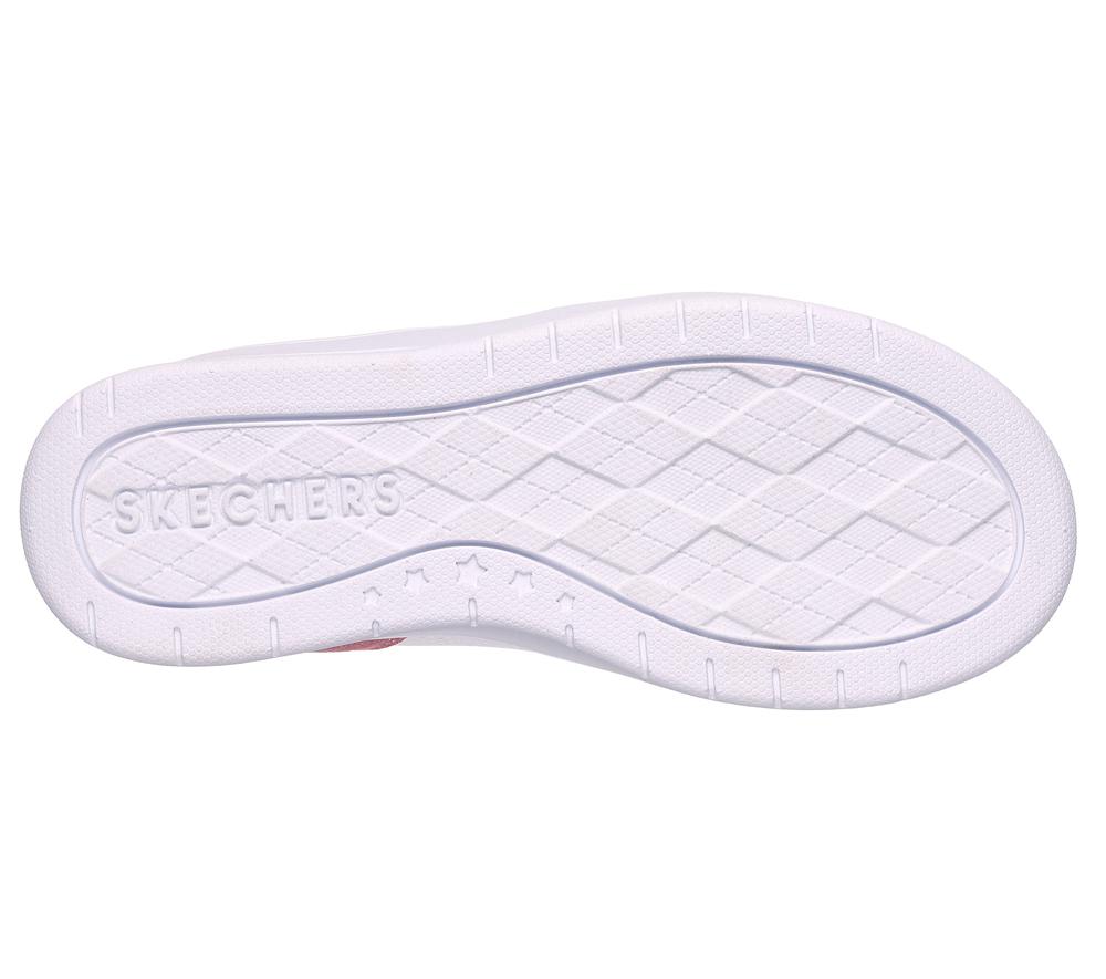 Girls's Skechers Court High - Shine Kicks Sneakers White / Pink  USA |  6721-JVPUM