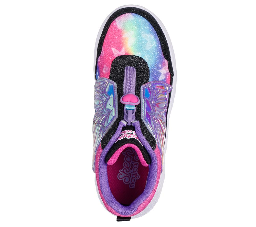 Girls's Skechers Dream Racer - Butterfly Express Sneakers Black / Hot Pink  USA |  6305-WVARH
