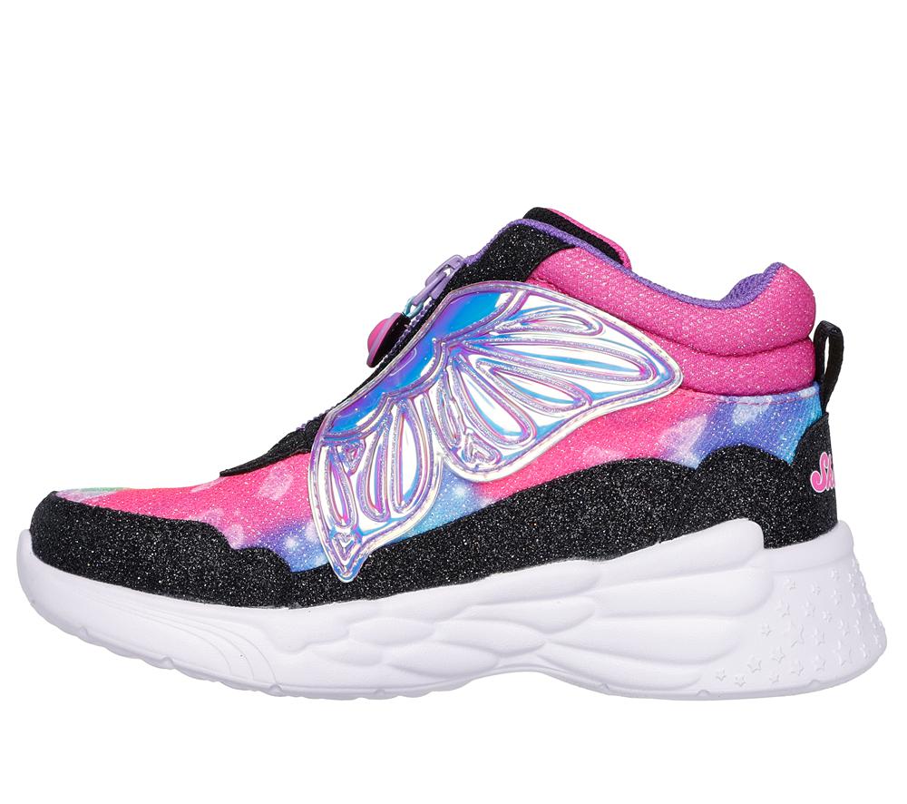 Girls's Skechers Dream Racer - Butterfly Express Sneakers Black / Hot Pink  USA |  6305-WVARH