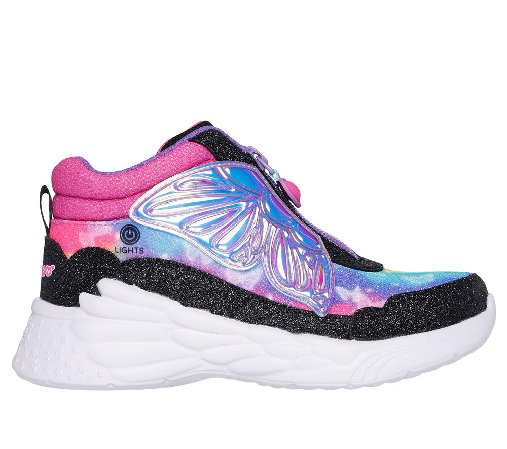 Girls\'s Skechers Dream Racer - Butterfly Express Sneakers Black / Hot Pink  USA |  6305-WVARH