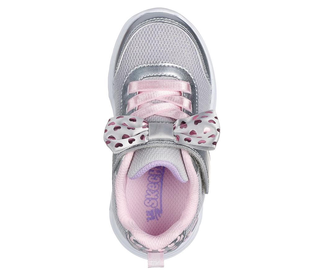 Girls's Skechers Dreamy Dancer - Xtra Bow Sneakers Silver / Light Pink  USA |  0169-GPUQV