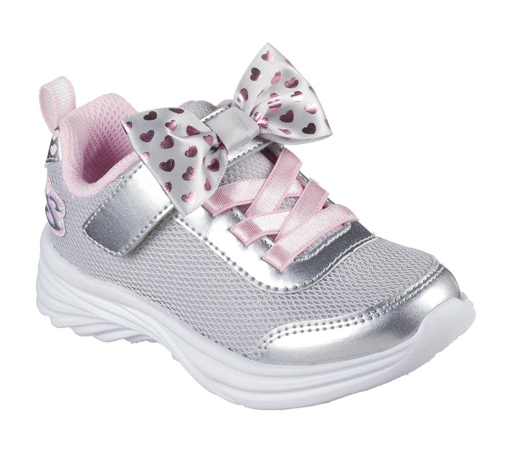 Girls's Skechers Dreamy Dancer - Xtra Bow Sneakers Silver / Light Pink  USA |  0169-GPUQV