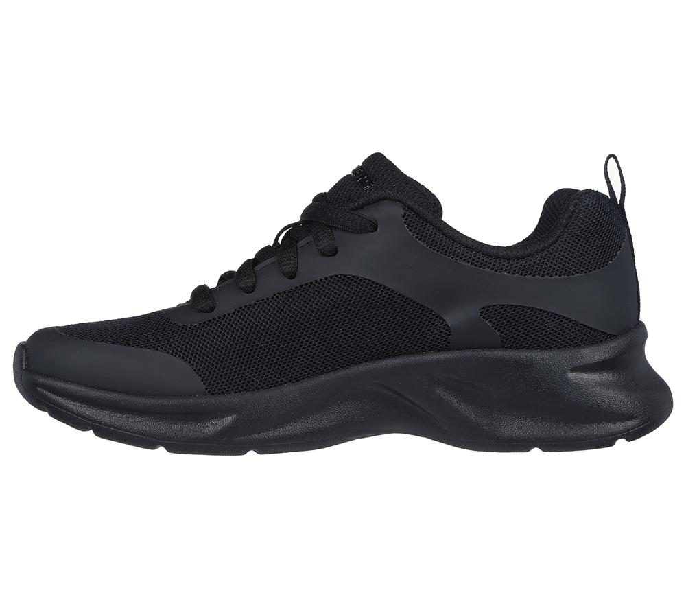 Girls's Skechers Dynamatic - Swift Speed Lace Up Shoes Black  USA |  9615-KLCYX