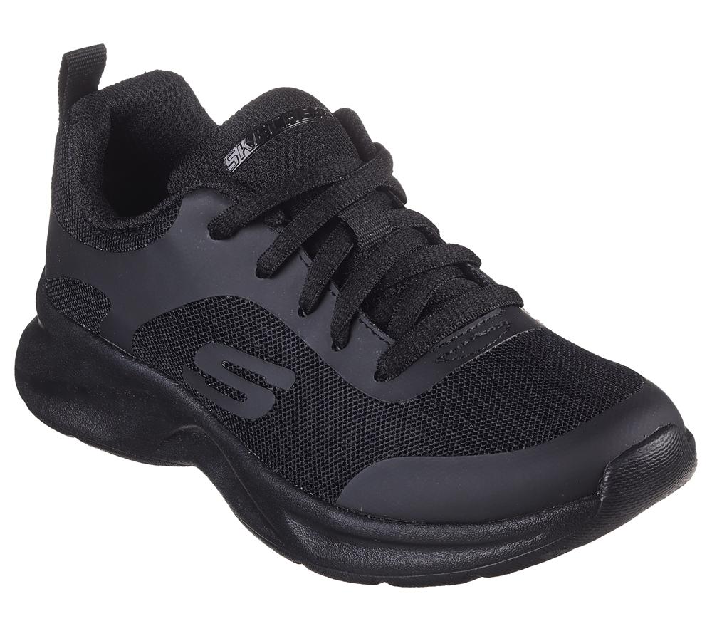 Girls's Skechers Dynamatic - Swift Speed Lace Up Shoes Black  USA |  9615-KLCYX