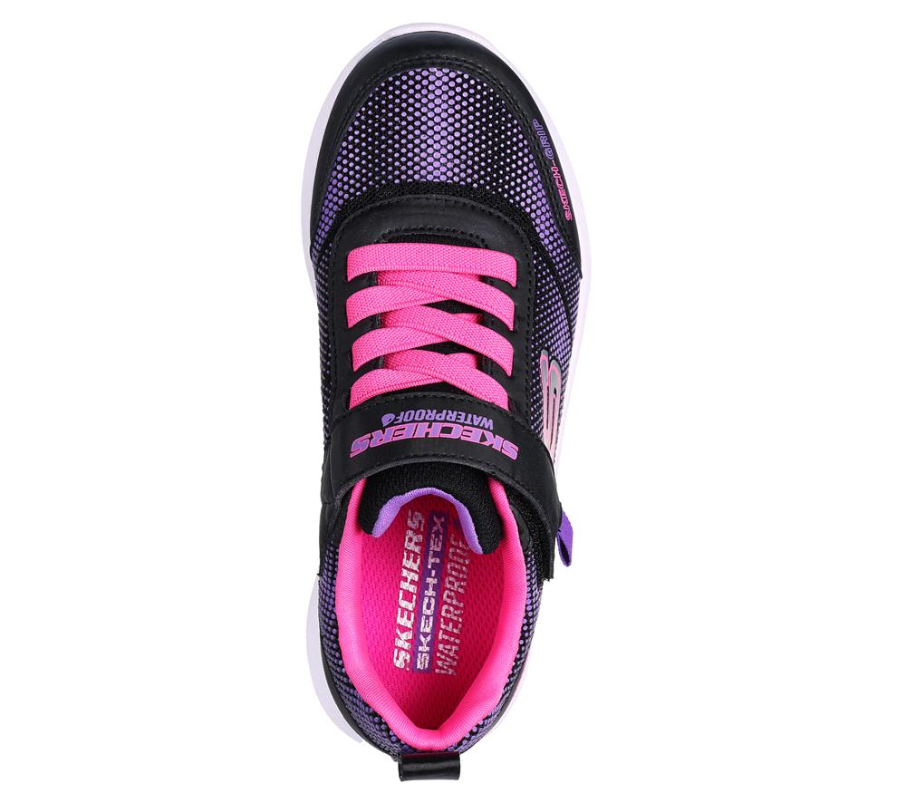 Girls's Skechers Dynamic Tread - Journey Time Sneakers Black / Hot Pink  USA |  6257-UOGFH