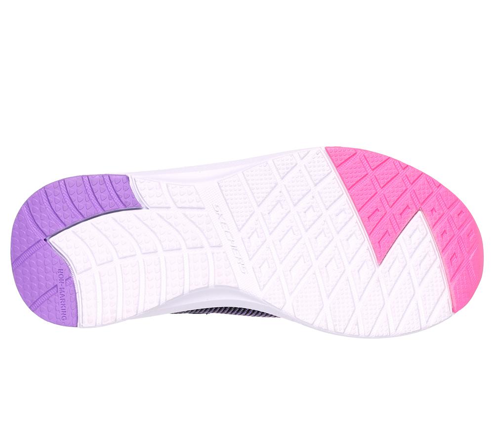 Girls's Skechers Dynamic Tread - Journey Time Sneakers Black / Hot Pink  USA |  6257-UOGFH