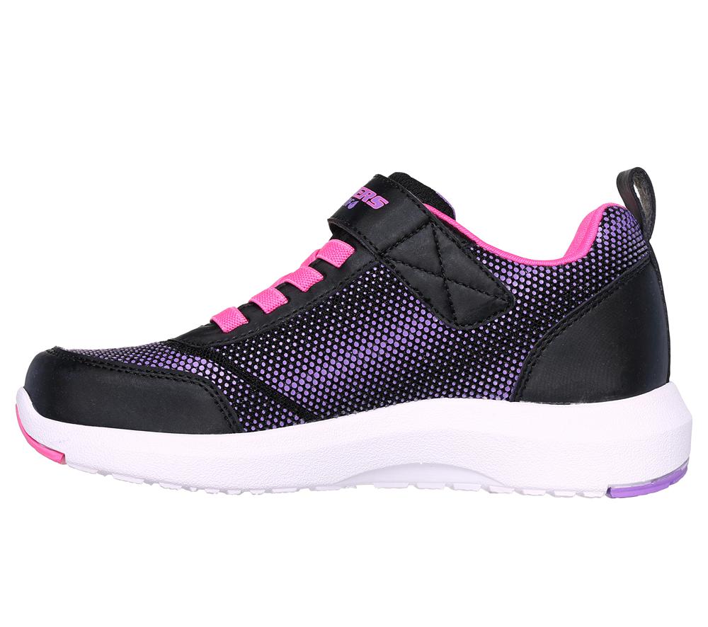 Girls's Skechers Dynamic Tread - Journey Time Sneakers Black / Hot Pink  USA |  6257-UOGFH