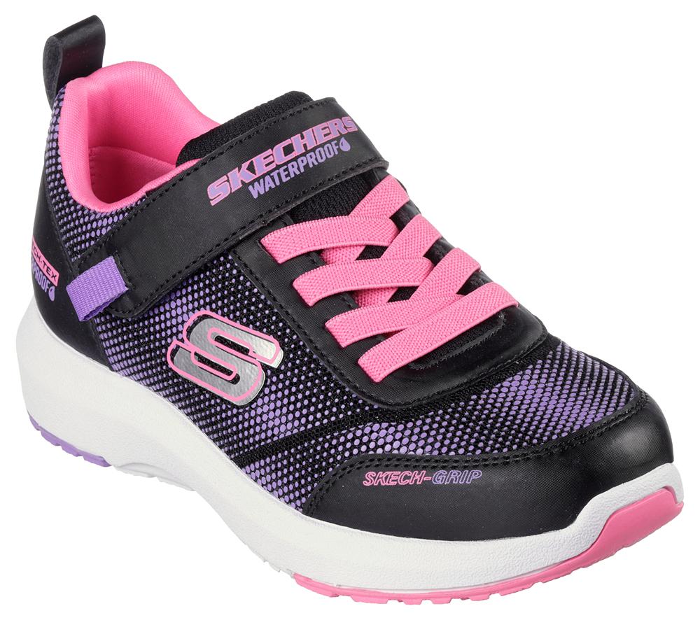 Girls's Skechers Dynamic Tread - Journey Time Sneakers Black / Hot Pink  USA |  6257-UOGFH