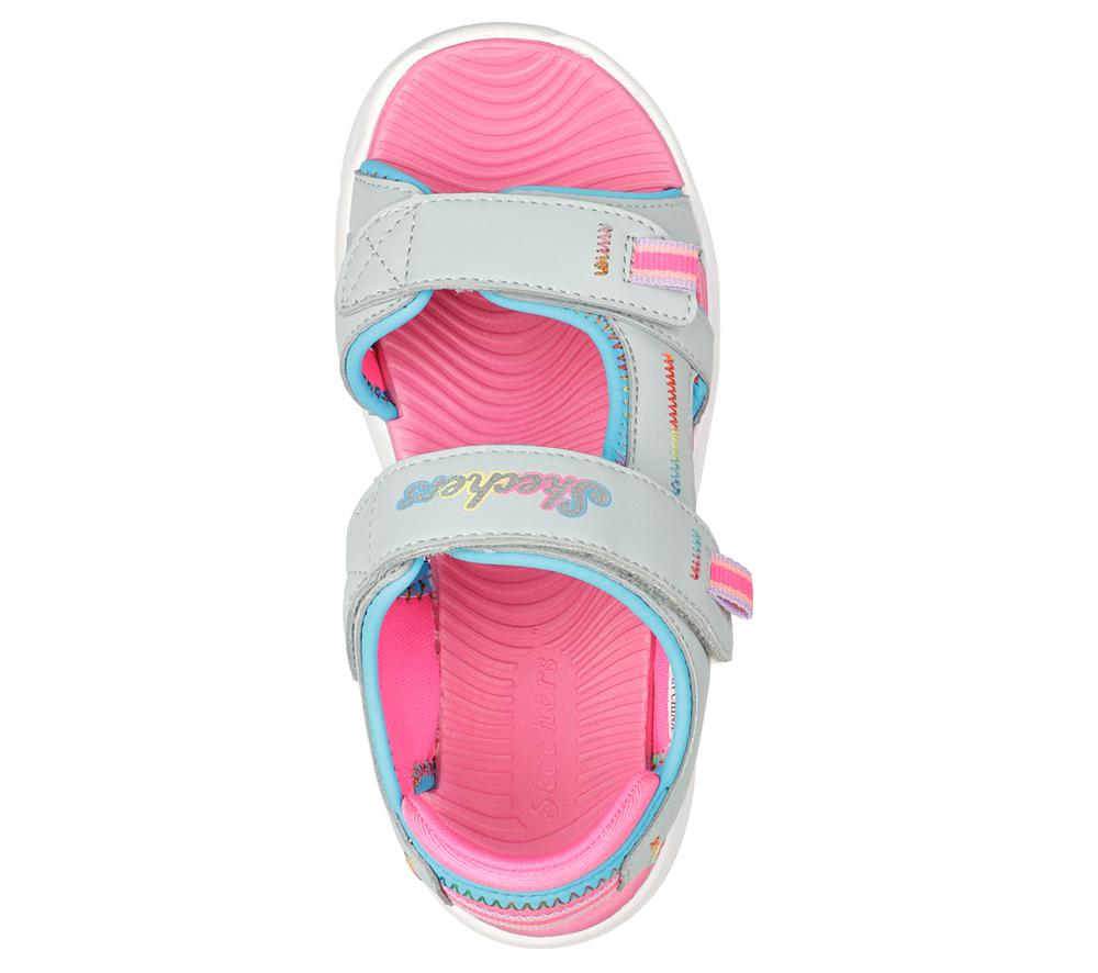 Girls's Skechers Flex Splash Sandals Silver / Pink  USA |  9503-OPFWN