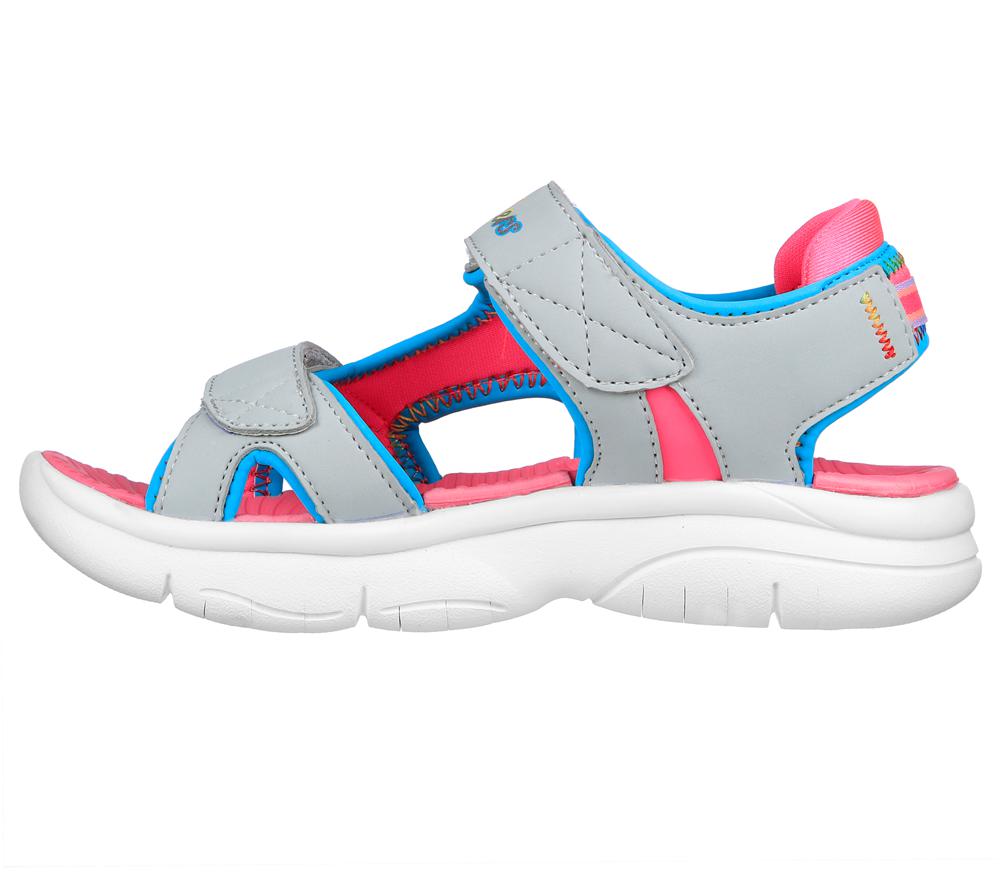 Girls's Skechers Flex Splash Sandals Silver / Pink  USA |  9503-OPFWN