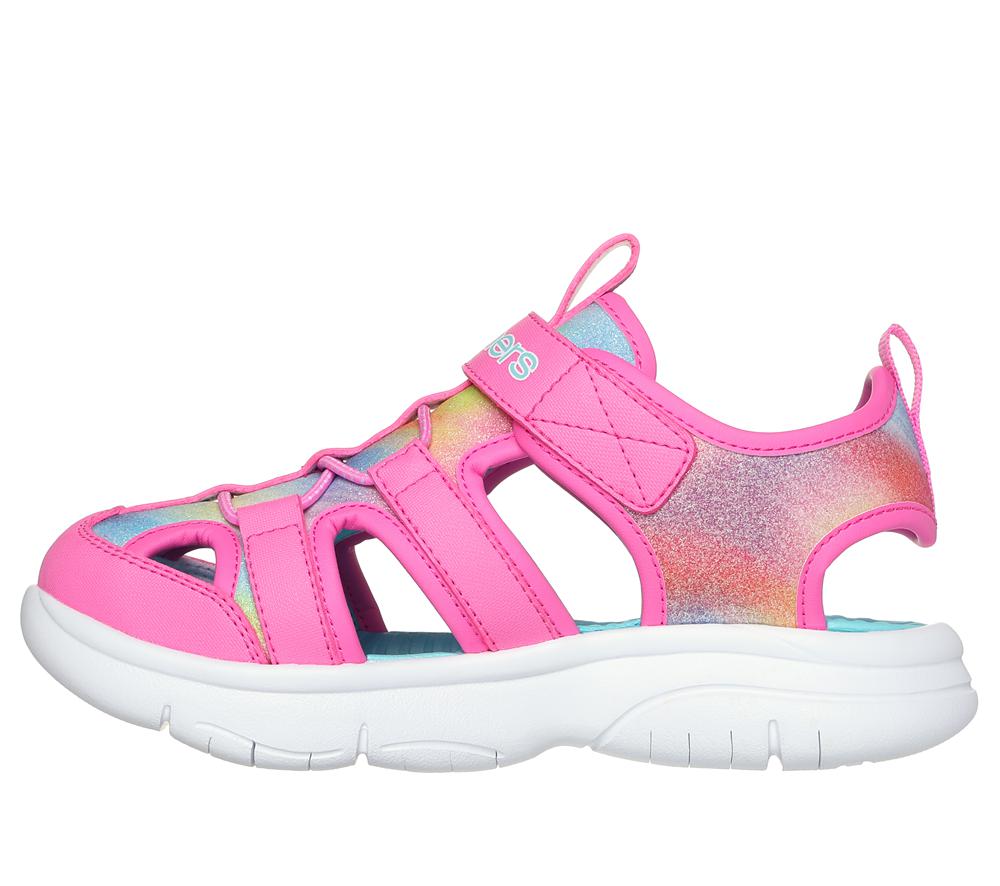 Girls's Skechers Flex Splash - Daylight Shimmer Sandals Hot Pink / Multicolor  USA |  0384-FGAJS