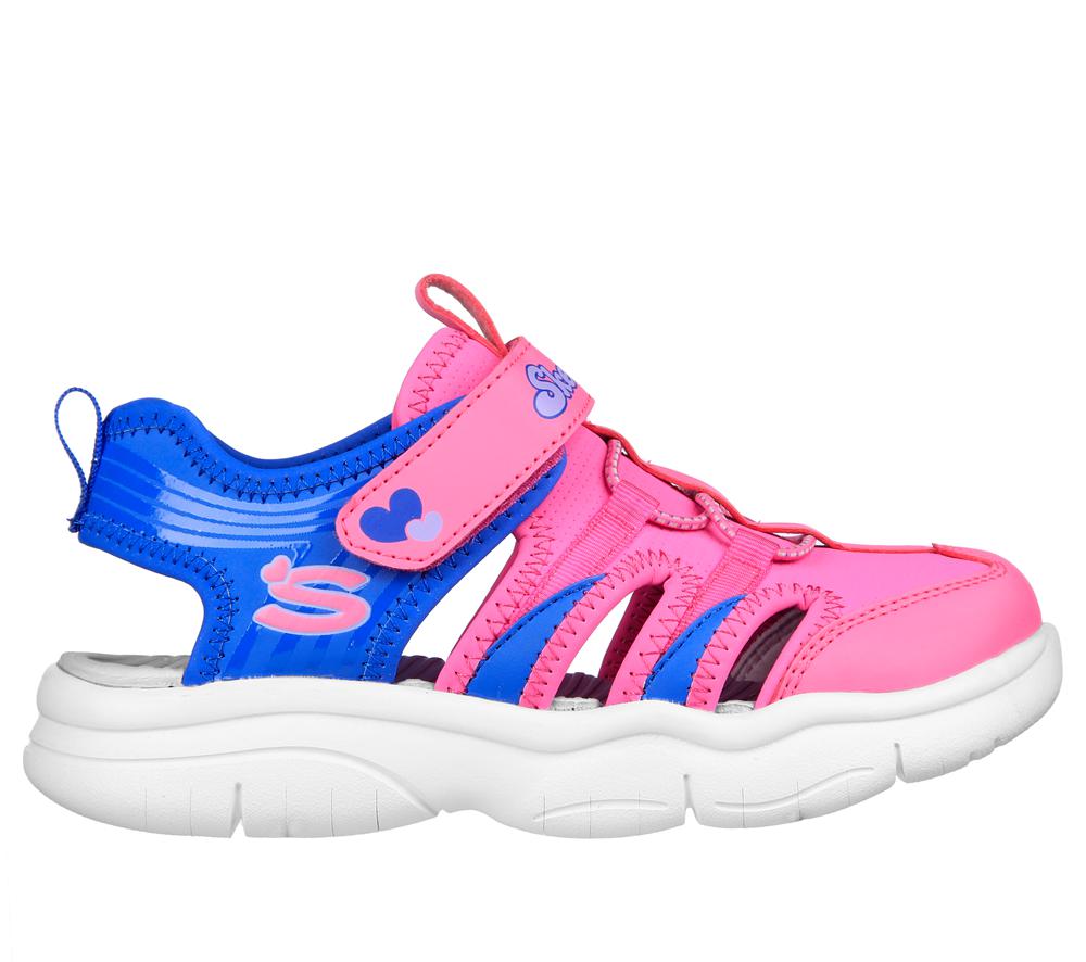 Girls\'s Skechers Flex Splash - Epic Breeze Sandals Hot Pink / Blue  USA |  4063-HAXOB