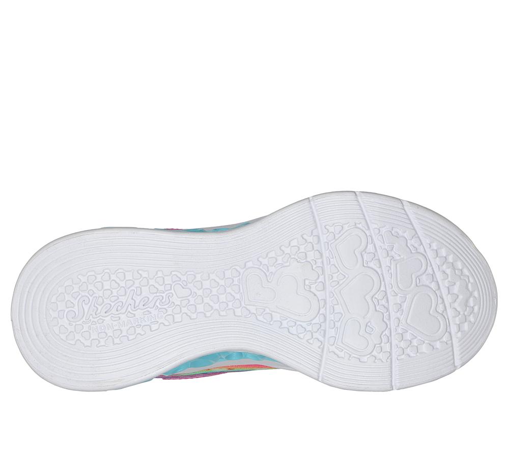 Girls's Skechers Flutter Heart Lights - Groovy Swirl Sneakers Hot Pink / Lavender  USA |  9203-OKEDZ