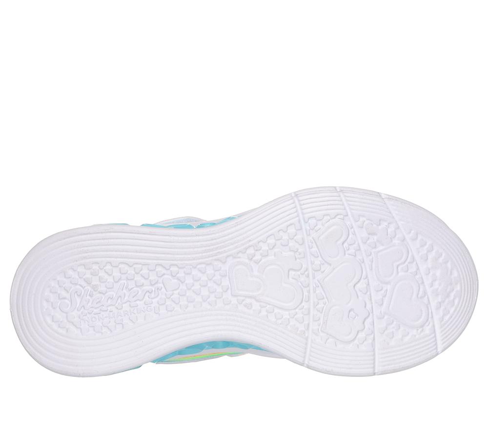 Girls's Skechers Flutter Heart Lights - Groovy Swirl Light Up Sneakers White / Multicolor  USA |  7612-XYNVO