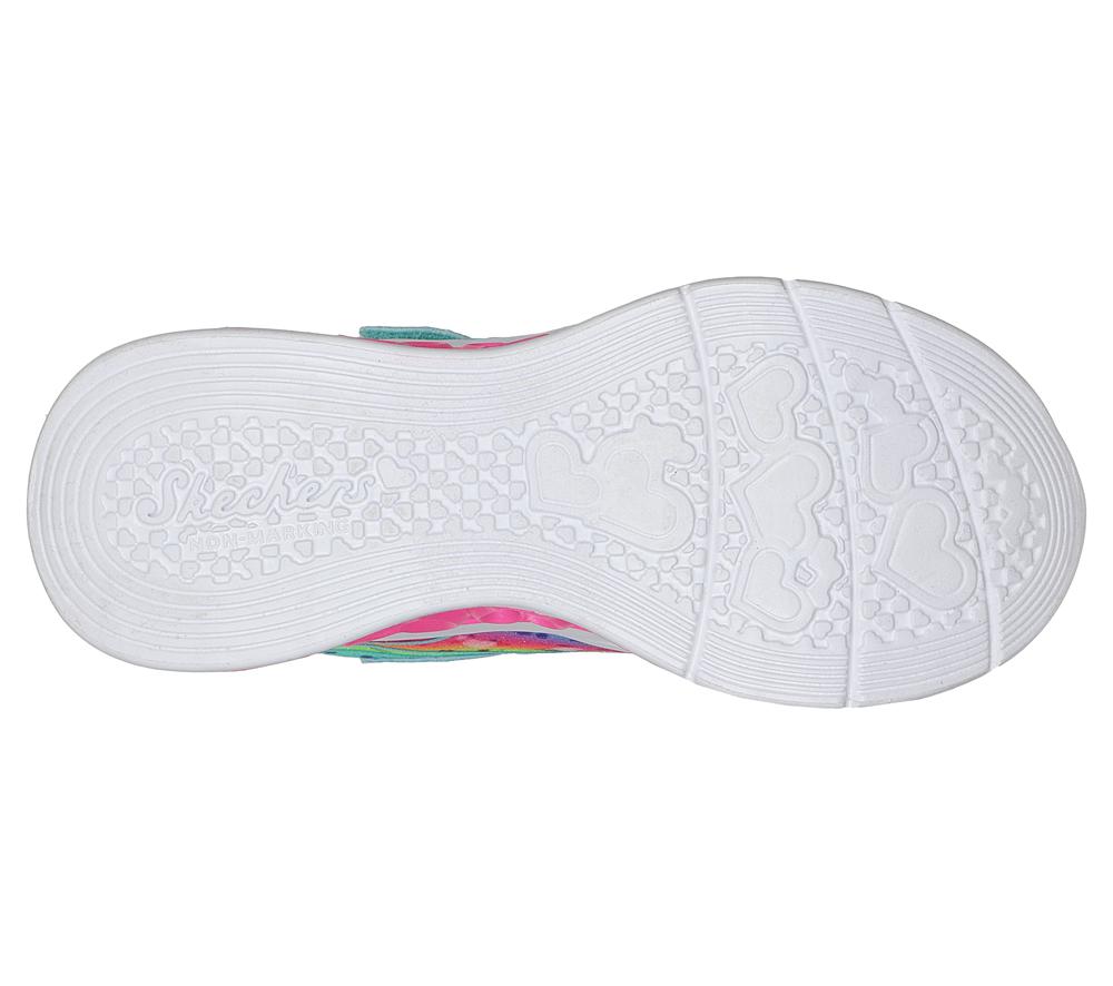 Girls's Skechers Flutter Heart Lights - Groovy Swirl Light Up Sneakers Turquoise / Hot Pink  USA |  4056-NHMCU