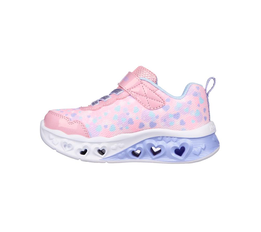 Girls's Skechers Flutter Heart Lights - Kind Spirit Light Up Sneakers Pink / Lavender  USA |  4286-LOMPD