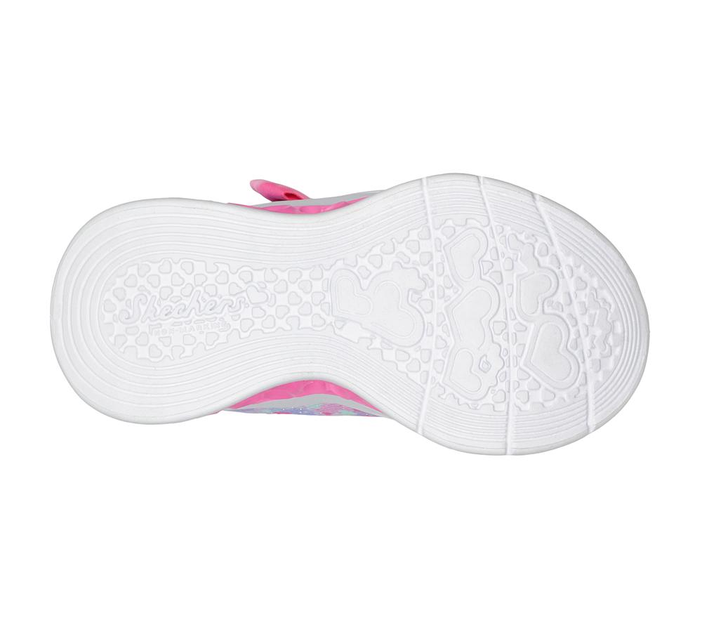 Girls's Skechers Flutter Heart Lights - Kind Spirit Light Up Sneakers Lavender / Hot Pink  USA |  7392-FDGLA