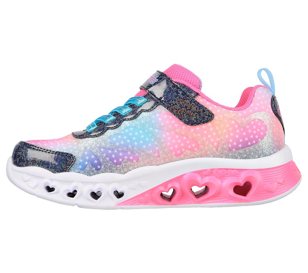 Girls's Skechers Flutter Heart Lights - Simply Love Sneakers Navy / Multicolor  USA |  6813-RKPQM