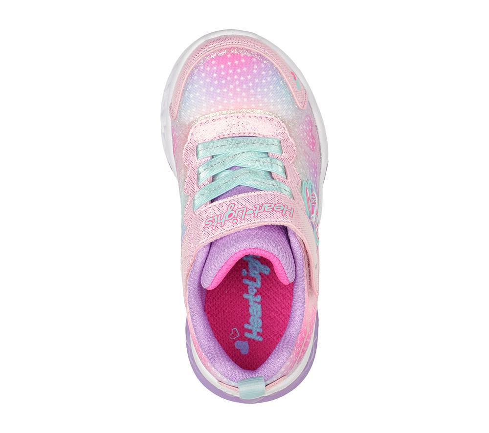 Girls's Skechers Flutter Heart Lights - Simply Love Light Up Sneakers Pink / Multicolor  USA |  6514-RATVI