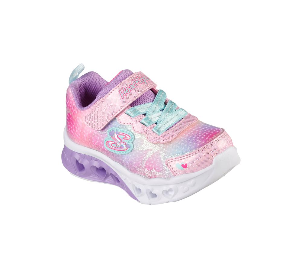 Girls's Skechers Flutter Heart Lights - Simply Love Light Up Sneakers Pink / Multicolor  USA |  6514-RATVI