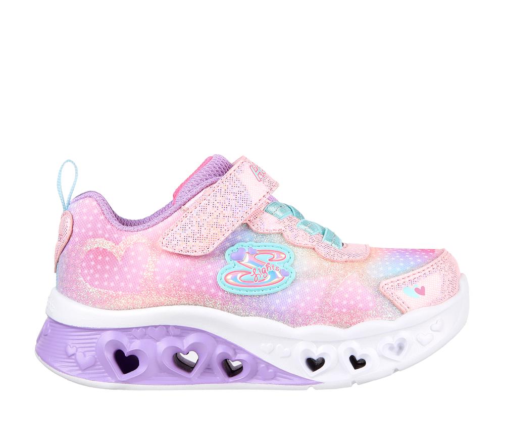 Girls\'s Skechers Flutter Heart Lights - Simply Love Light Up Sneakers Pink / Multicolor  USA |  6514-RATVI