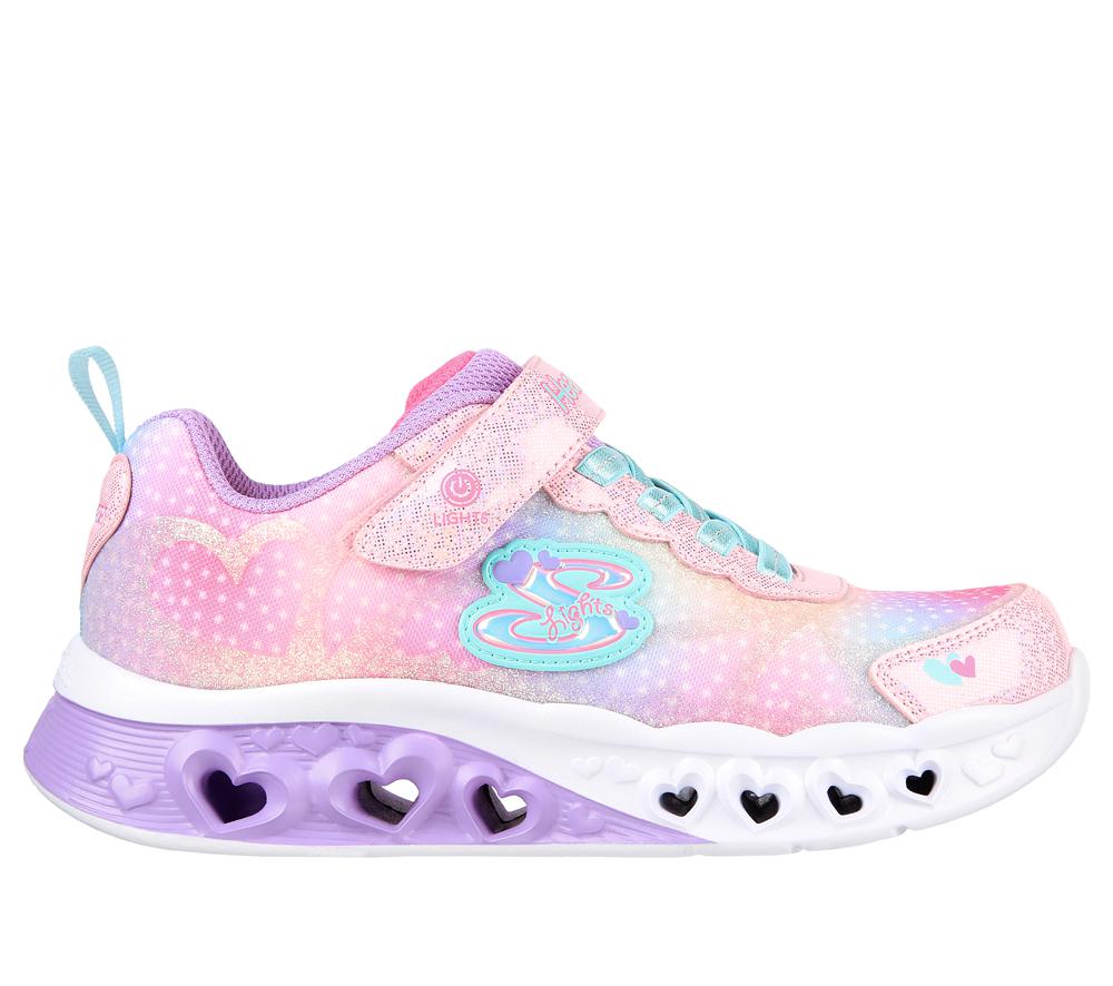 Girls\'s Skechers Flutter Heart Lights - Simply Love Light Up Sneakers Pink / Multicolor  USA |  5871-HQJBL