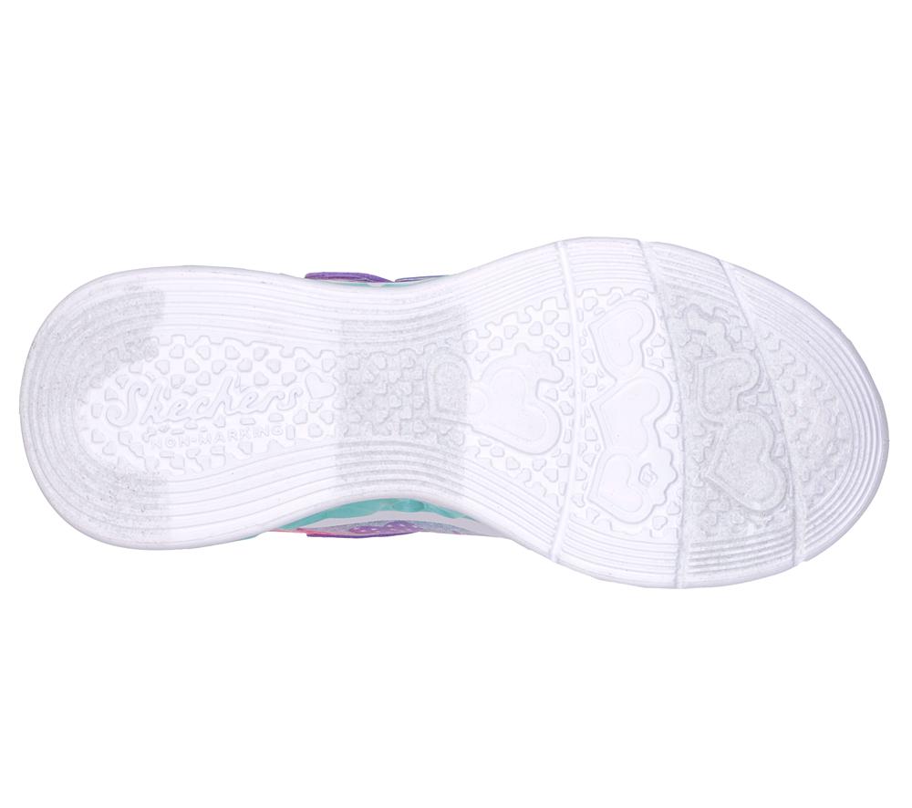 Girls's Skechers Flutter Heart Lights - Simply Love Light Up Sneakers Lavender / Multicolor  USA |  5314-OIAUJ