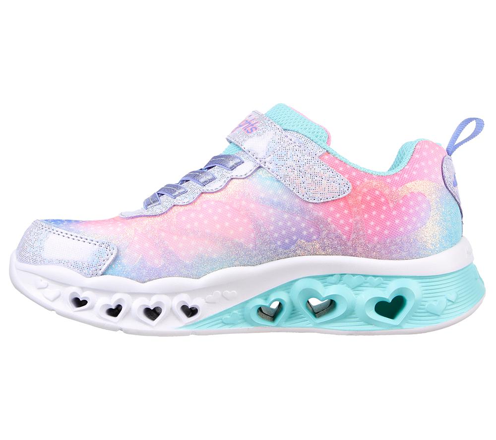 Girls's Skechers Flutter Heart Lights - Simply Love Light Up Sneakers Lavender / Multicolor  USA |  5314-OIAUJ
