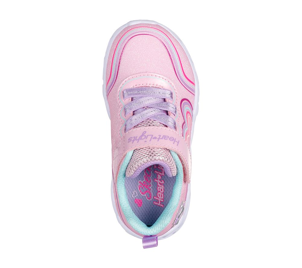 Girls's Skechers Heart Lights - Retro Hearts Light Up Sneakers Light Pink  USA |  2834-PTRDZ