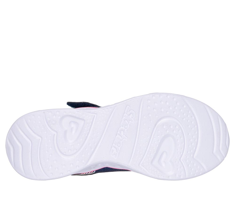 Girls's Skechers Heart Lights - Retro Hearts Light Up Sneakers Navy / Multicolor  USA |  4869-HVKPJ