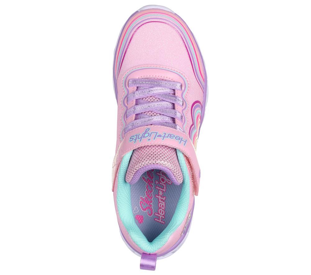 Girls's Skechers Heart Lights - Retro Hearts Light Up Sneakers Light Pink  USA |  7534-NPRYA