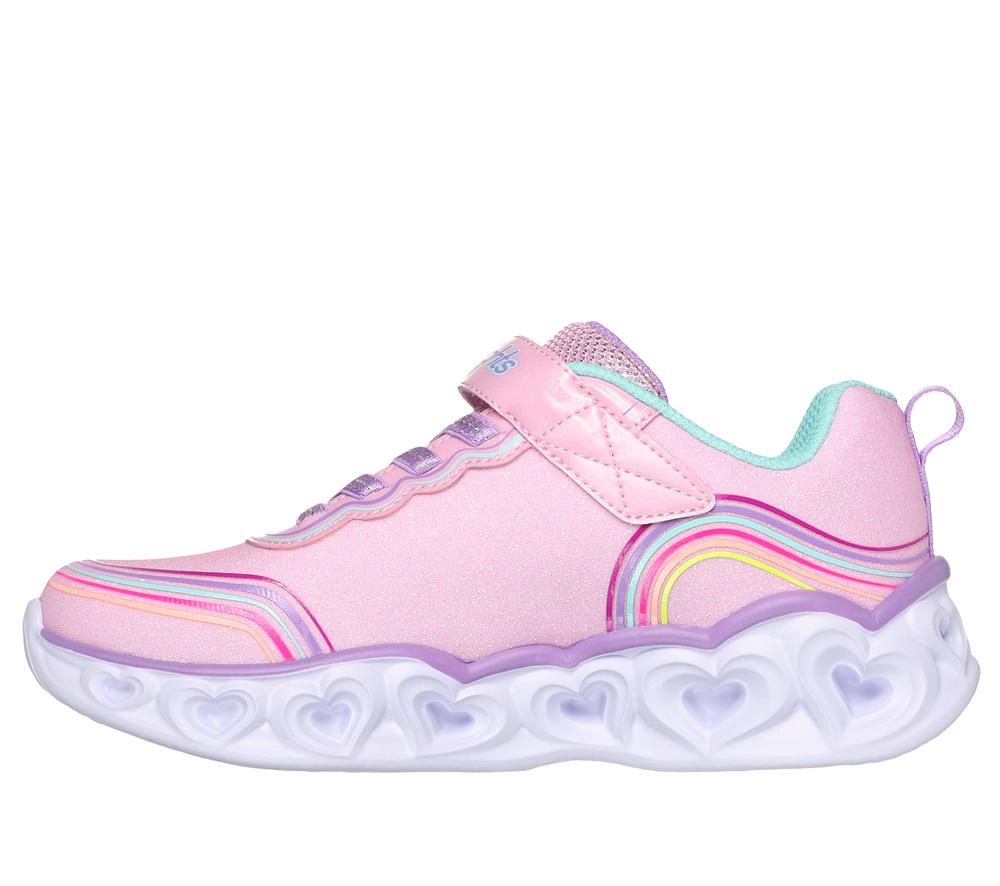 Girls's Skechers Heart Lights - Retro Hearts Light Up Sneakers Light Pink  USA |  7534-NPRYA