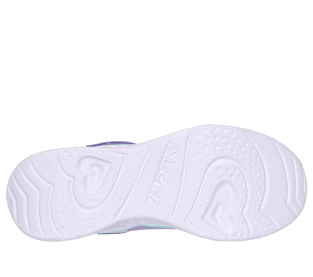 Girls's Skechers Heart Lights - Retro Hearts Light Up Sneakers Lavender / Multicolor  USA |  5384-ZCKQO